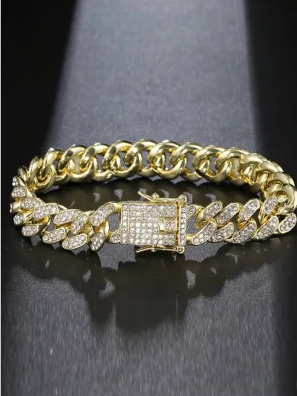 SHEIN | Gold Rhinestone Cuban Bracelet Anklet